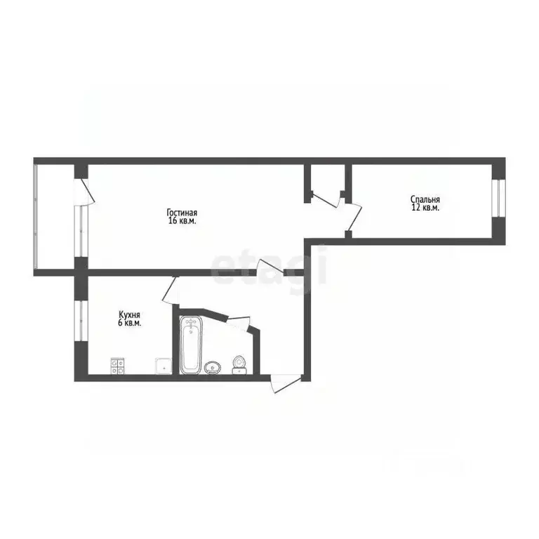 2-к кв. Севастополь ул. Хрусталева, 19 (44.0 м) - Фото 2