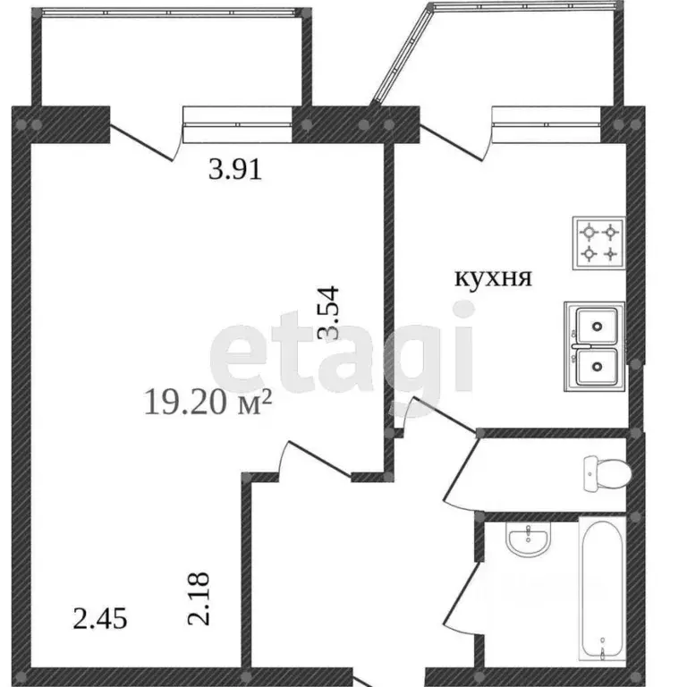 1-к кв. Ханты-Мансийский АО, Сургут Студенческая ул., 13 (37.8 м) - Фото 1