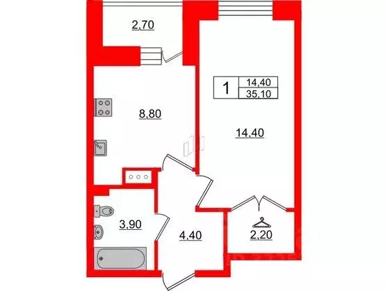 1-к кв. Ленинградская область, Всеволожский район, пос. Бугры ул. ... - Фото 1