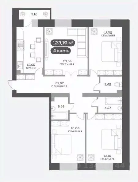 4-к кв. Красноярский край, Красноярск Академгородок мкр, 8 (123.3 м) - Фото 0