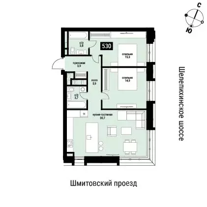 2-комнатная квартира: Москва, жилой комплекс Шелепиха (78.2 м) - Фото 0
