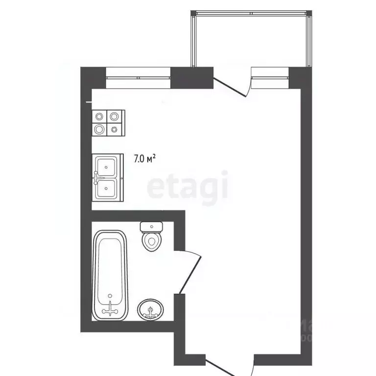 Студия Забайкальский край, Чита просп. Маршала Жукова, 8 (34.3 м) - Фото 2