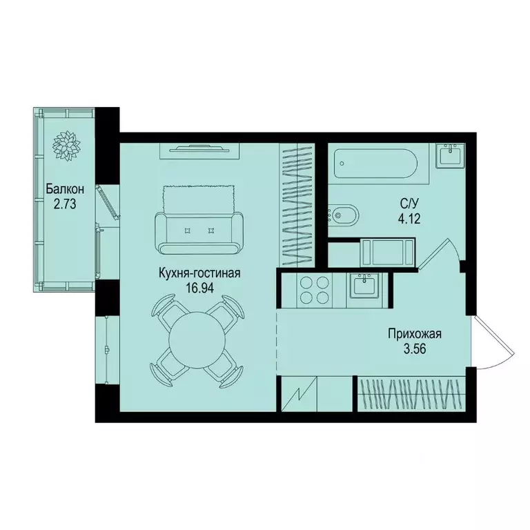 Студия Ленинградская область, Всеволожский район, Заневское городское ... - Фото 1