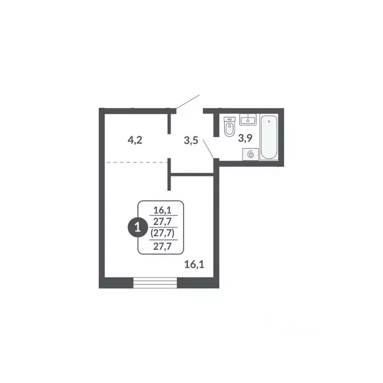 Студия Кировская область, Киров Московская ул., 209 (27.7 м) - Фото 1
