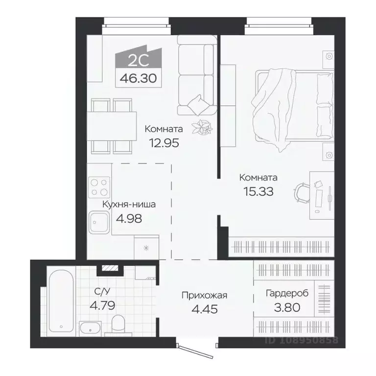 2-к кв. Новосибирская область, Новосибирский район, Краснообск рп ... - Фото 1