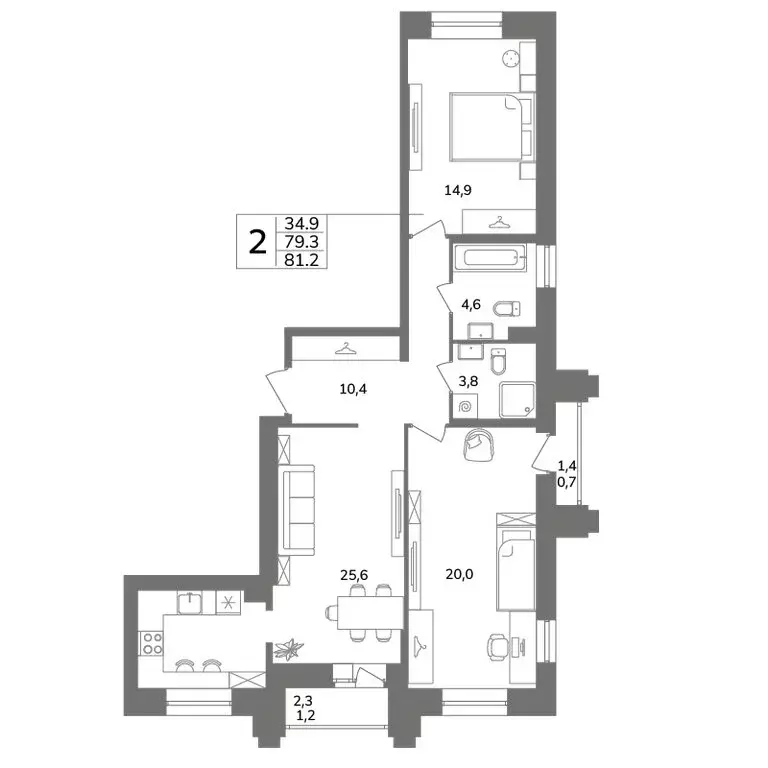 2-комнатная квартира: Санкт-Петербург, Фрунзенский район, ... - Фото 1