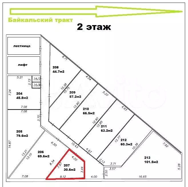 Аренда под офис на 1-ой линии, 30.6 м - Фото 1