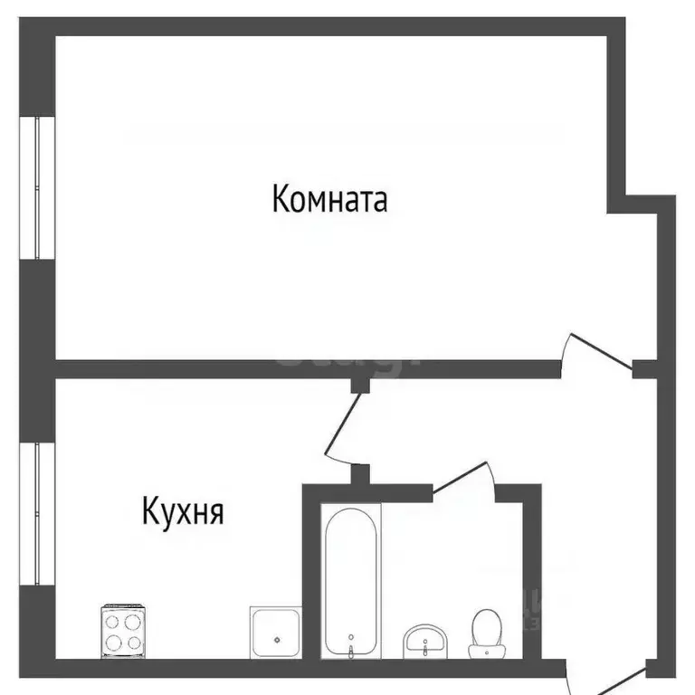 1-к кв. Вологодская область, Вологда ул. Дзержинского, 27 (31.0 м) - Фото 2