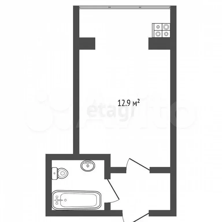 Квартира-студия, 17,5 м, 5/8 эт. - Фото 0