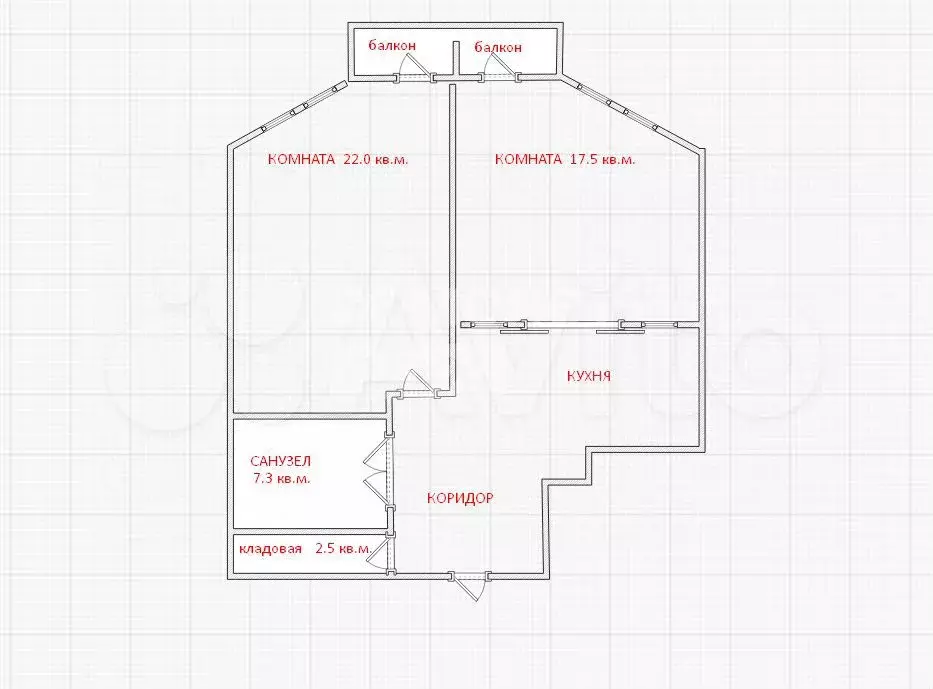 2-к. квартира, 74,5 м, 2/8 эт. - Фото 0