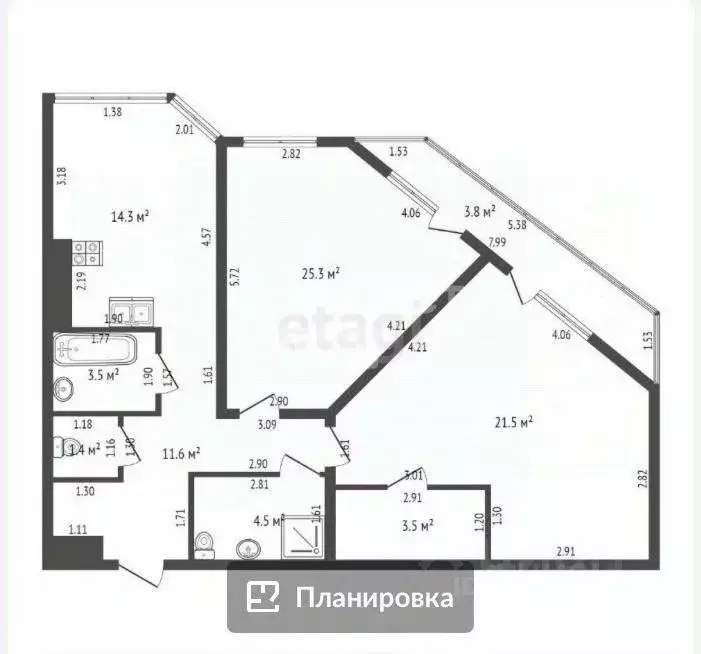 2-к кв. Краснодарский край, Анапа Промышленная ул., 2 (86.0 м) - Фото 1