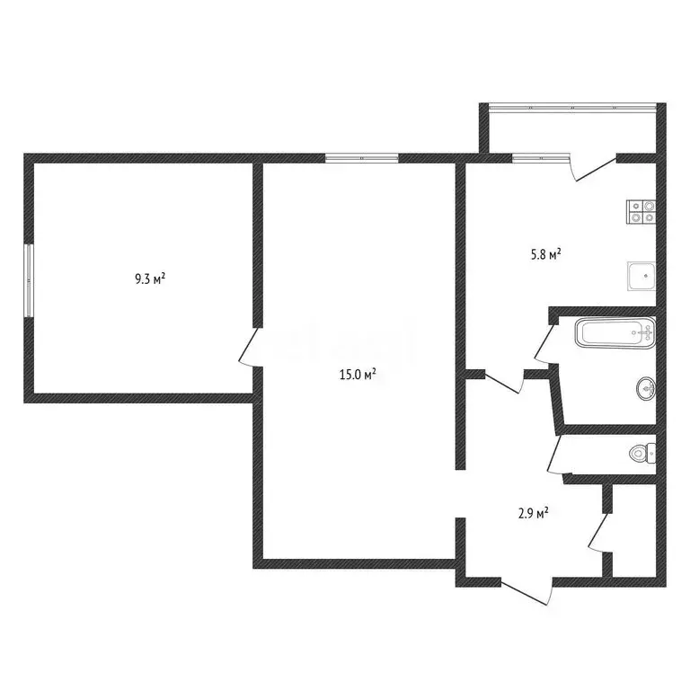 2-комнатная квартира: Черкесск, Зелёная улица, 1 (36.4 м) - Фото 2