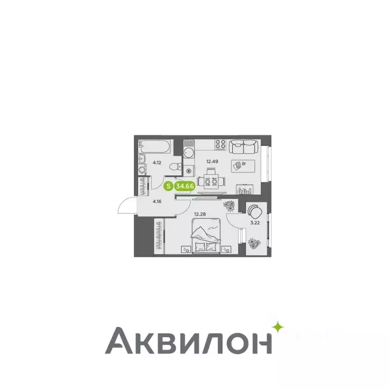 1-к кв. Архангельская область, Архангельск АКвартал жилой комплекс ... - Фото 0