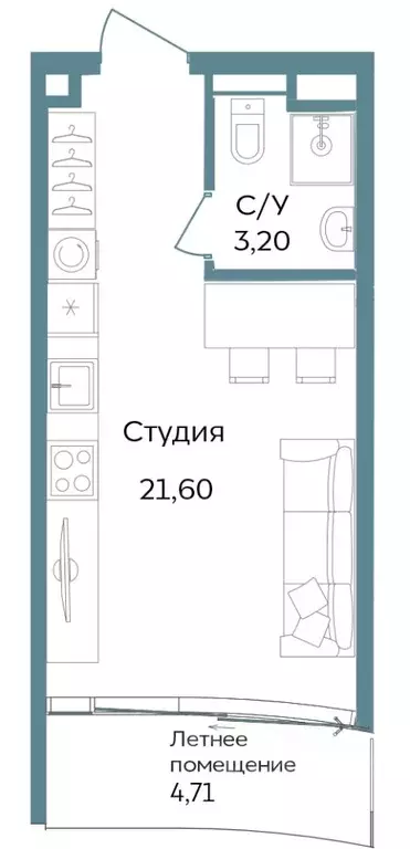 Студия Крым, Саки ул. Морская (29.51 м) - Фото 0