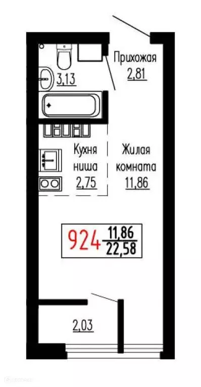 Продаётся квартира-студия, 22.6 м - Фото 0