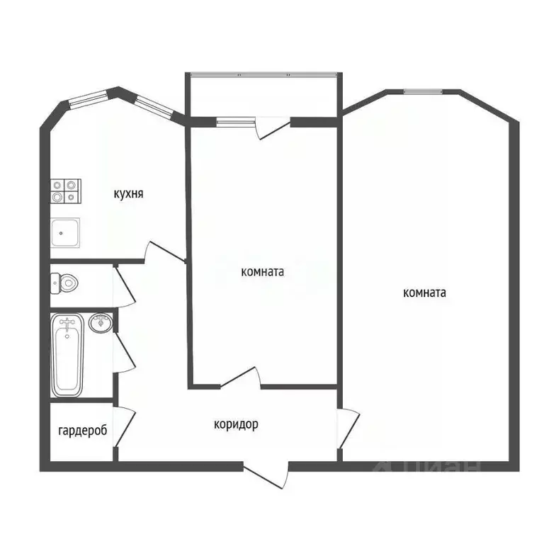 2-к кв. Воронежская область, Воронеж ул. МОПРА, 75А (58.4 м) - Фото 1