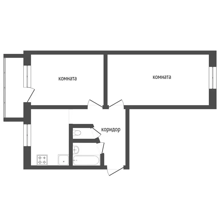 Квартира, 2 комнаты, 43 м - Фото 0