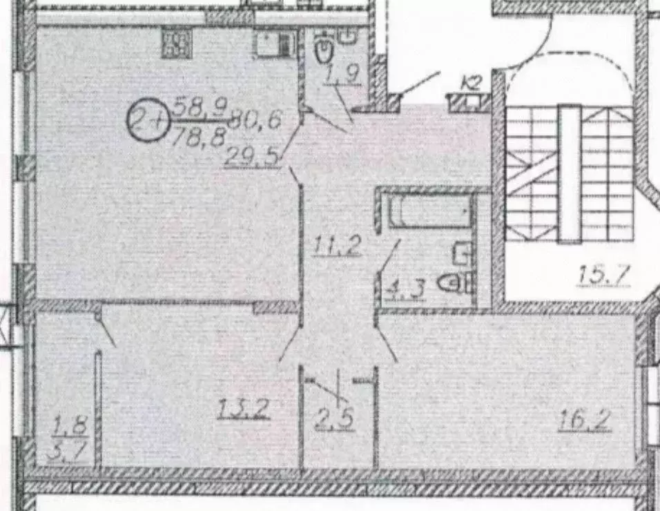 3-к кв. Башкортостан, Уфа ул. Менделеева, 156 (80.6 м) - Фото 2