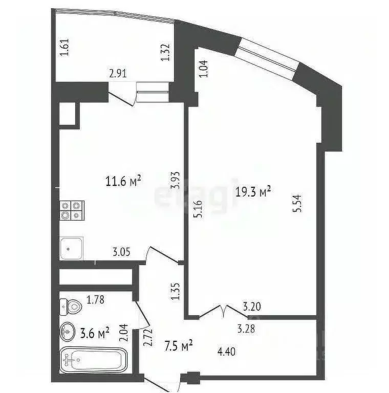 1-к кв. Ульяновская область, Ульяновск Отрадная ул., 14к2 (41.8 м) - Фото 1