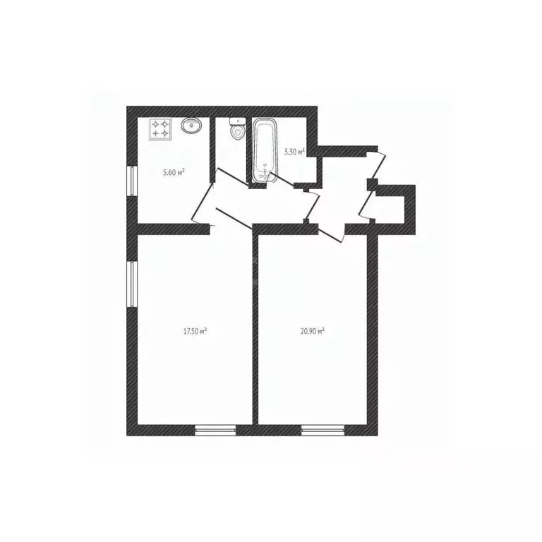2-к кв. Брянская область, Брянск ул. Урицкого, 31 (50.9 м) - Фото 2