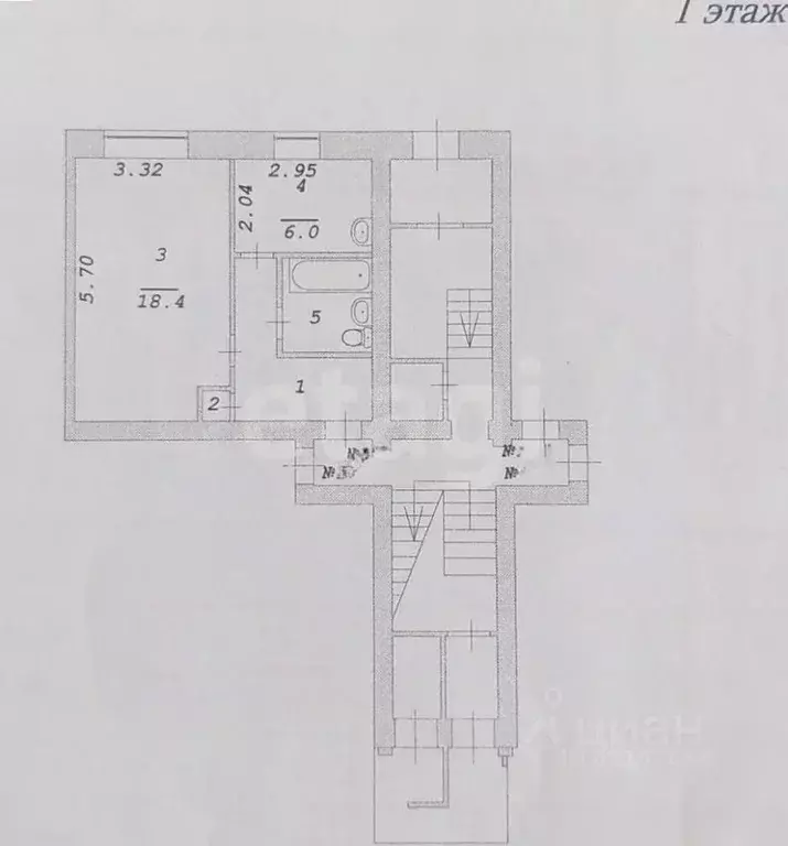 1-к кв. Иркутская область, Ангарск 95Б кв-л, 2 (34.3 м) - Фото 2