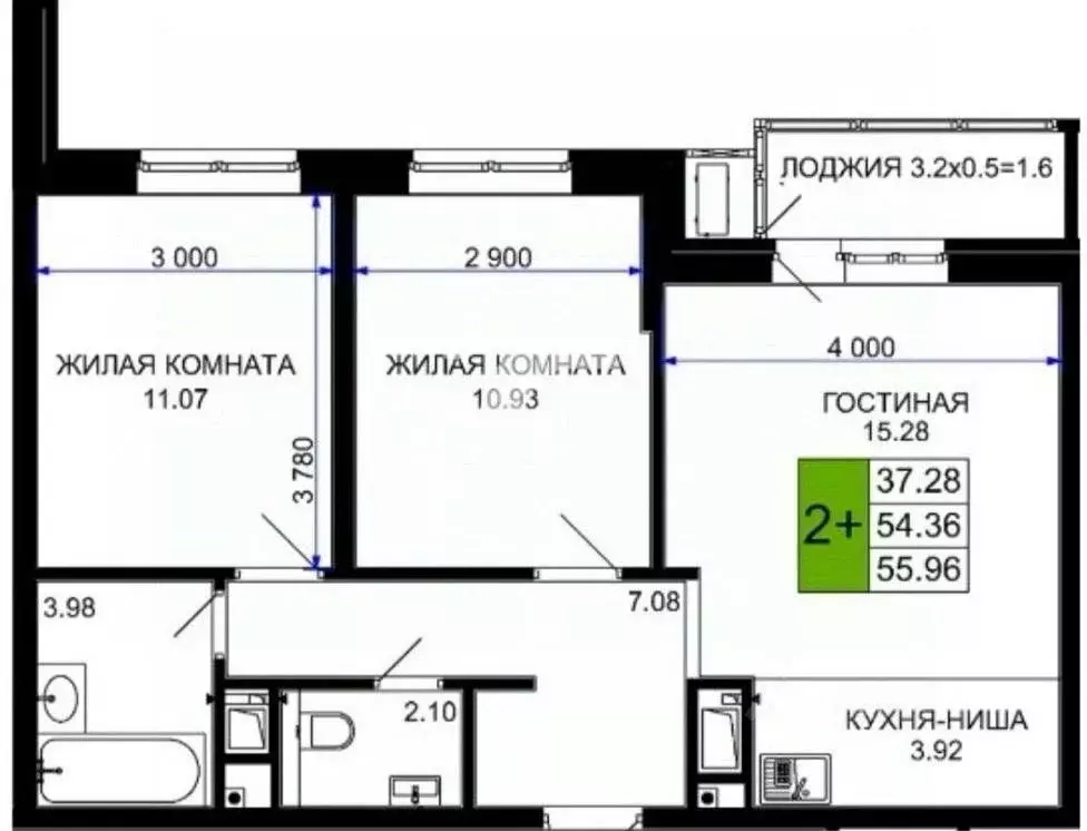 2-к кв. Краснодарский край, Краснодар 2-я Площадка мкр, ул. Ветеранов, ... - Фото 0