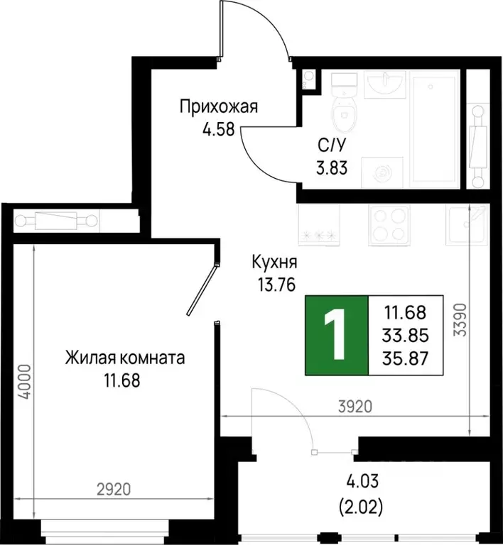 1-к кв. Ленинградская область, Всеволожский район, Свердловское ... - Фото 1