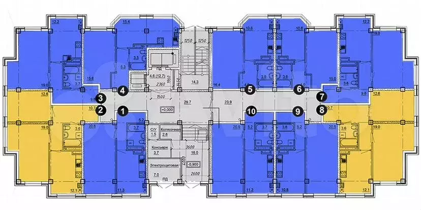 1-к. квартира, 44,5м, 1/9эт. - Фото 1