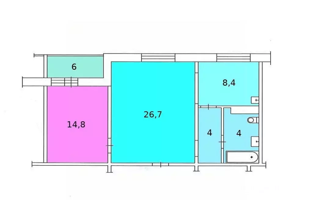3-к кв. Красноярский край, Красноярск ул. Алексеева, 29 (59.5 м) - Фото 2