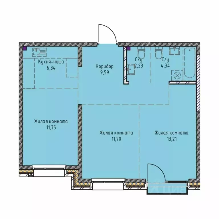 3-к кв. Иркутская область, Иркутск Култукская ул., 16 (60.1 м) - Фото 0