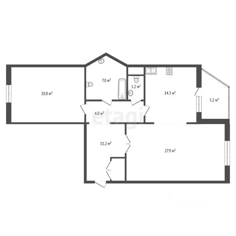 2-к кв. Московская область, Красногорск бул. Красногорский, 7 (88.3 м) - Фото 1