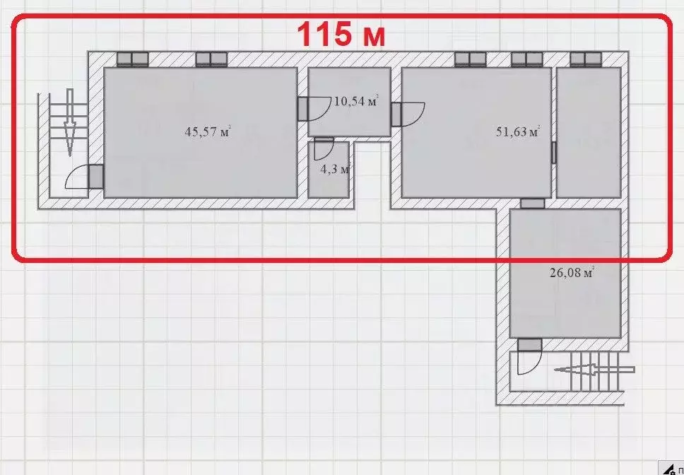Помещение свободного назначения в Москва ул. Коновалова, 12 (115 м) - Фото 1