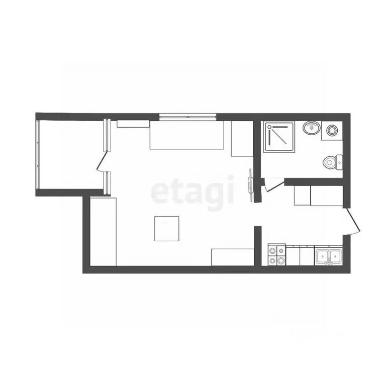 1-к кв. Севастополь ш. Фиолентовское, 134к1 (21.2 м) - Фото 2