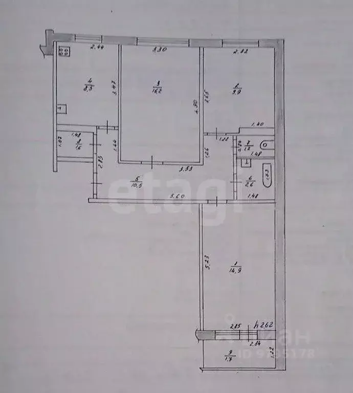 3-к кв. Татарстан, Казань ул. Рашида Вагапова, 15 (65.4 м) - Фото 1