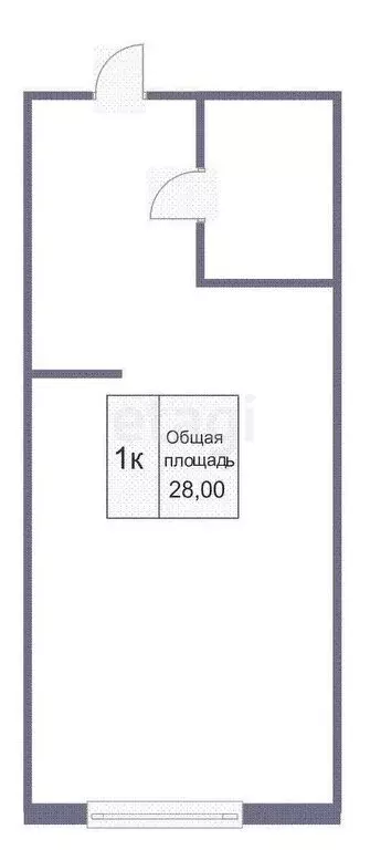 Квартира-студия: Кемерово, Большевистская улица, 1А (27 м) - Фото 0