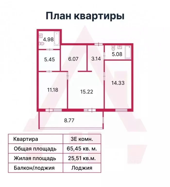 2-к кв. Санкт-Петербург ул. Дыбенко, 8к1 (66.3 м) - Фото 1