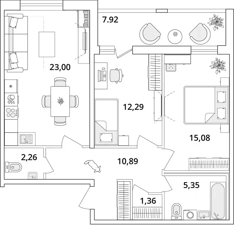 2-к кв. Санкт-Петербург Кубинская ул., 82к3с1 (74.5 м) - Фото 0
