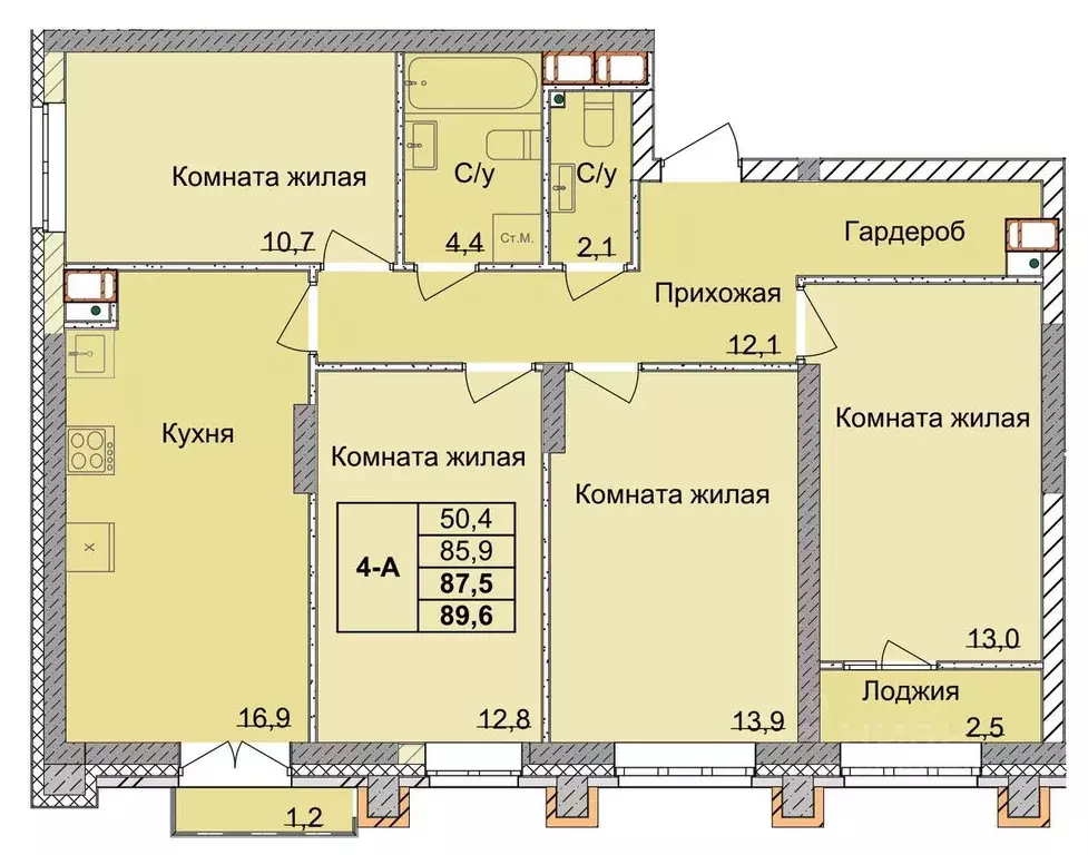 4-к кв. Нижегородская область, Нижний Новгород 1-я Оранжерейная ул. ... - Фото 0