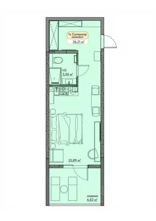 Студия Крым, Евпатория ул. Симферопольская, 1Ж (29.17 м) - Фото 0