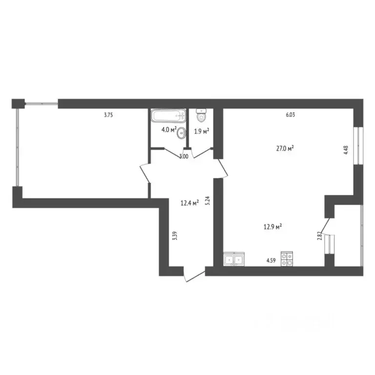 2-к кв. Тюменская область, Тюмень ул. Циолковского, 7к2 (81.4 м) - Фото 2