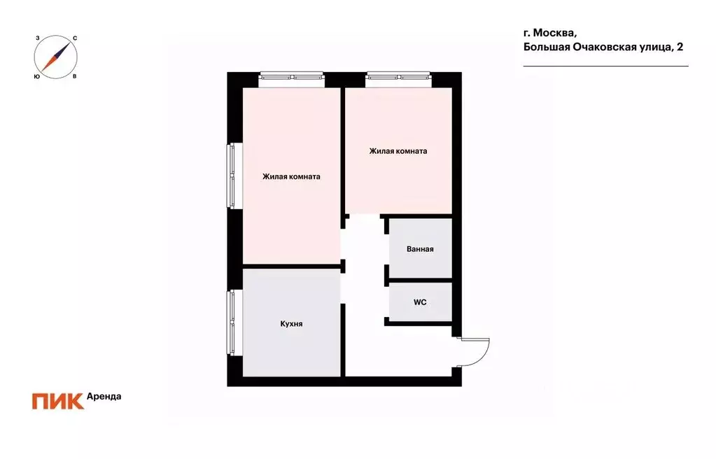 2-к кв. Москва Большая Очаковская ул., 2 (53.0 м) - Фото 1