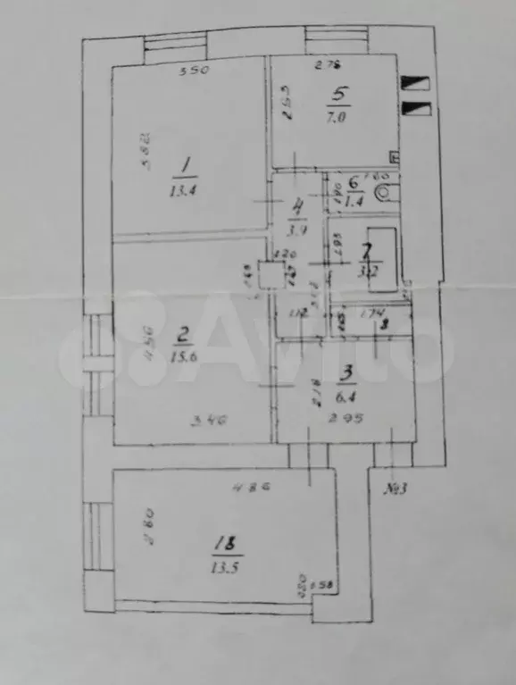 3-к. квартира, 62 м, 2/4 эт. - Фото 0