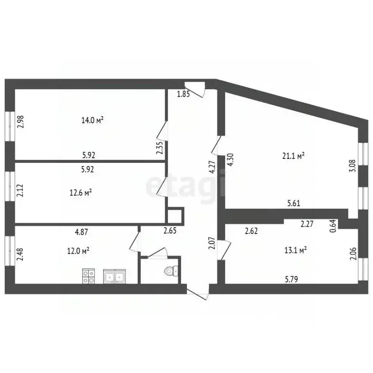 4-к кв. Санкт-Петербург просп. Большой Петроградской стороны, 2 (87.0 ... - Фото 1