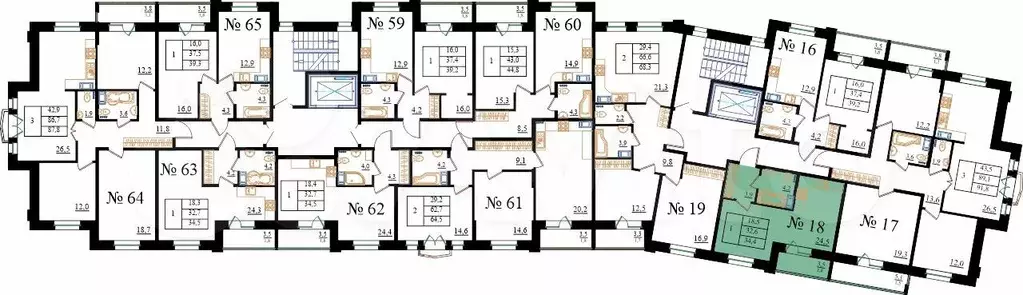 Квартира-студия, 34,4м, 5/8эт. - Фото 0