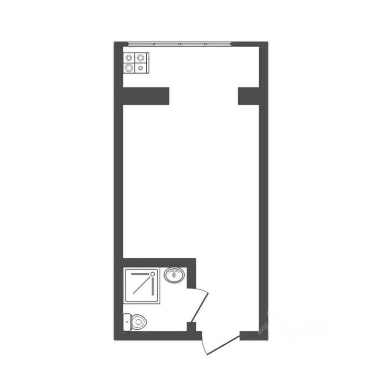 Студия Тюменская область, Тюмень ул. 30 лет Победы, 109 (16.1 м) - Фото 2