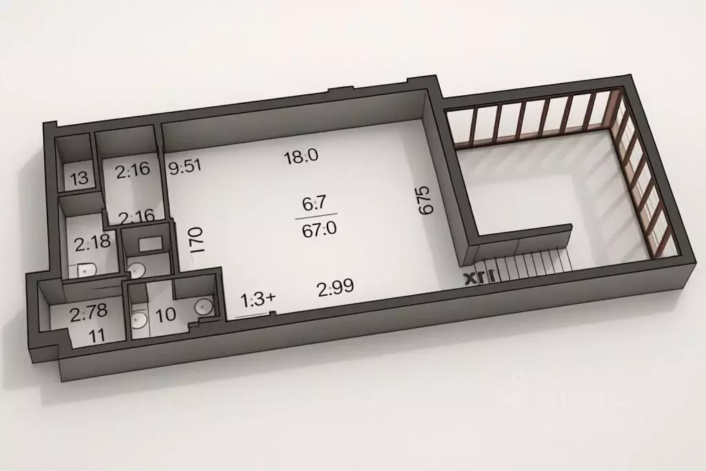 Помещение свободного назначения в Москва Мичуринский просп., 7К1 (128 ... - Фото 2