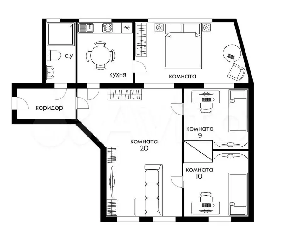 3-к. квартира, 75 м, 2/2 эт. - Фото 0
