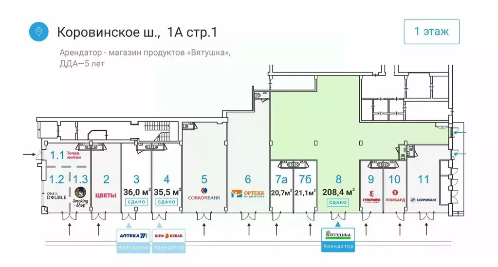 Торговая площадь в Москва Коровинское ш., 1А (208 м) - Фото 1