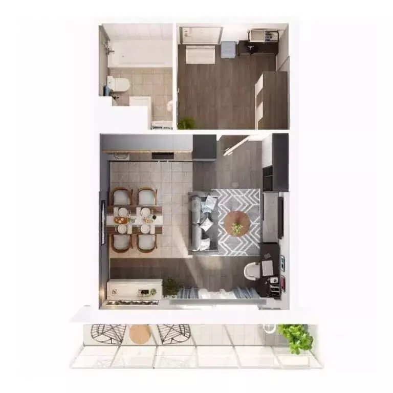 1-к кв. Татарстан, Казань проезд Детский, 5 (33.6 м) - Фото 2