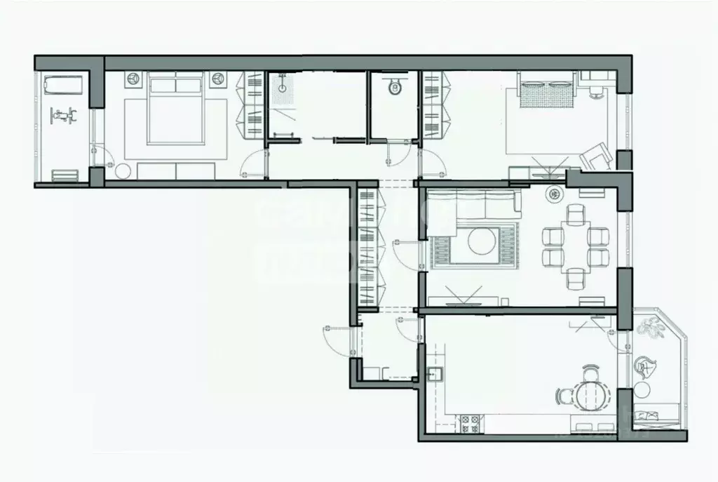 3-к кв. Рязанская область, Рязань Вишневая ул., 21к2 (83.0 м) - Фото 2